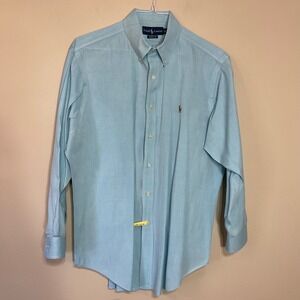 Ralph Lauren Men's Light Green Cotton Oxford Classic Fit Shirt 16.5 32/33 Pony